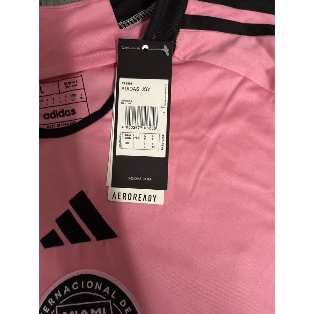 NWT adidas Men's Inter Miami CF 24/25 Messi Home Jersey Large Pink Slim Fit LG - Picture 3 of 12